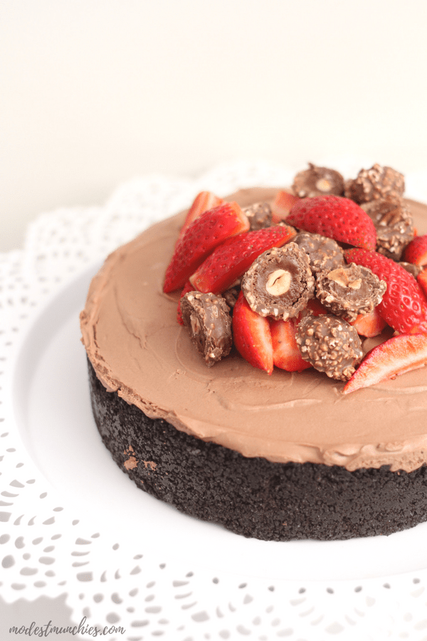 no bake Chocolate Cheesecake with oreo crust