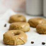Coffee donuts with coffee glaze dripping off
