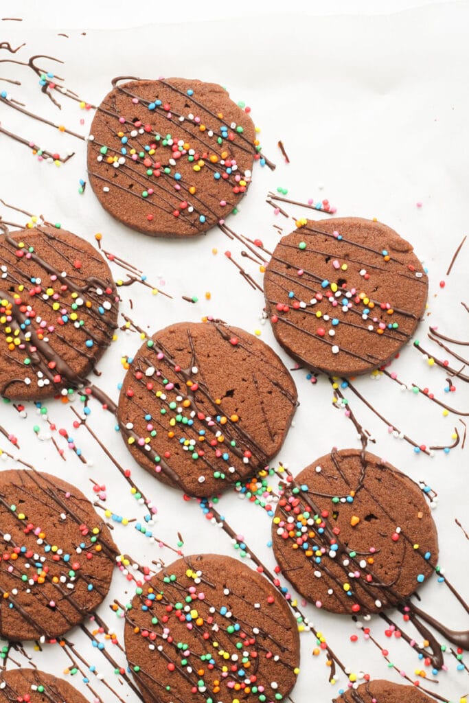 Shortbread cookies with sprinkles