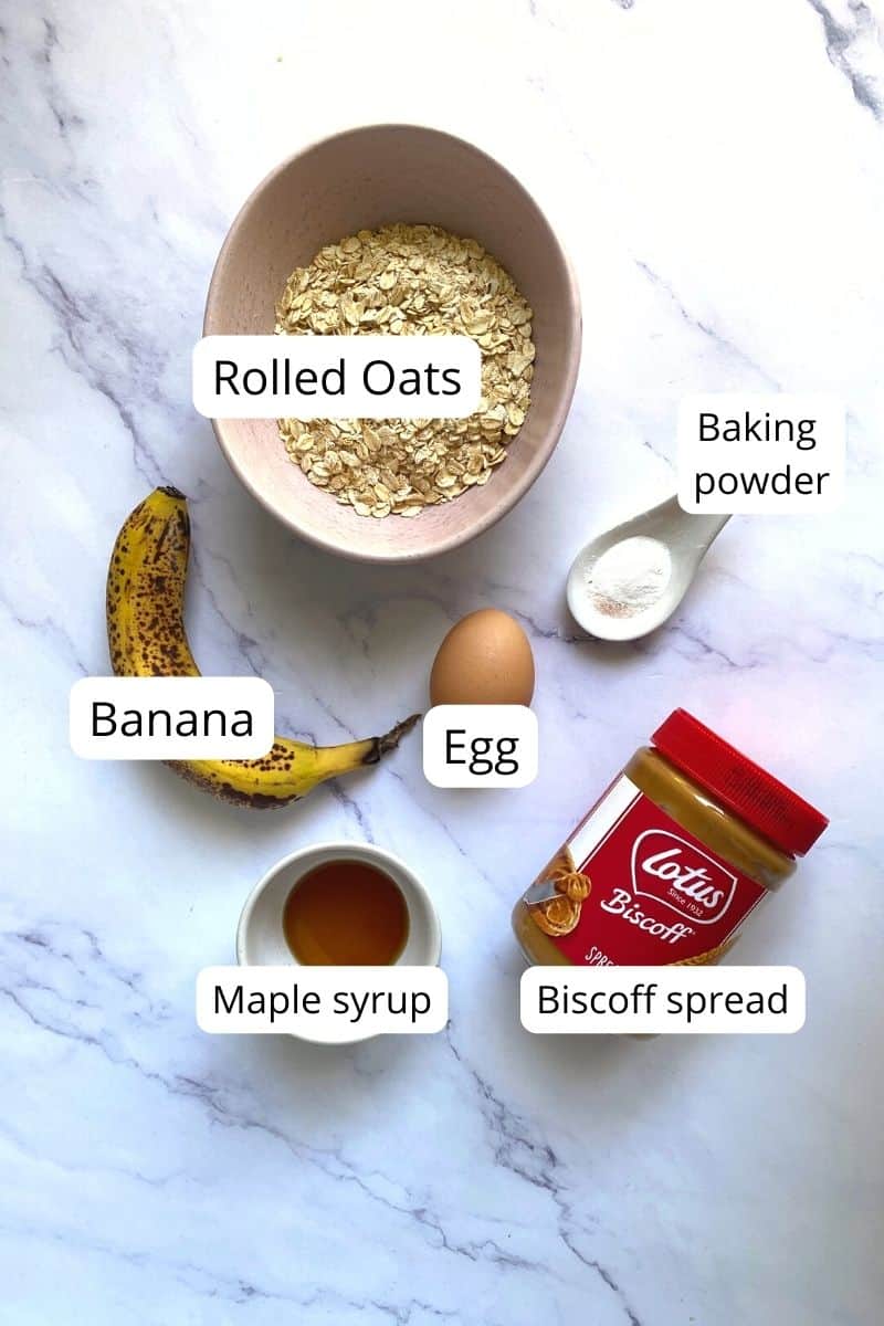 Ingredients for biscoff baked oats.
